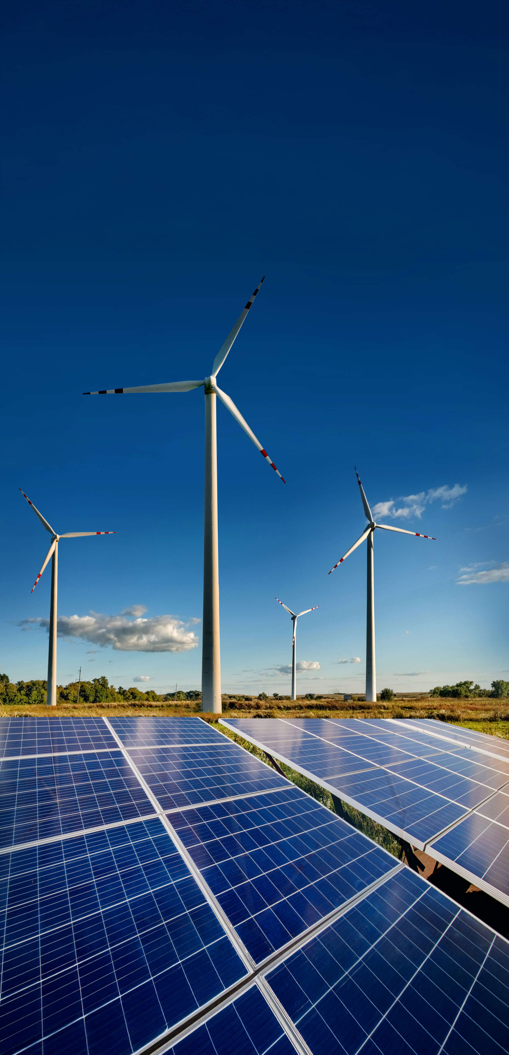 Wind turbines aerial view